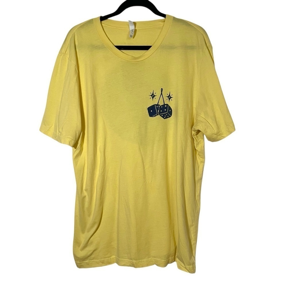 Bella Canvas Yellow 100% Cotton The Flavr Blue Dice Graphic Short Sleeve Tee 2XL